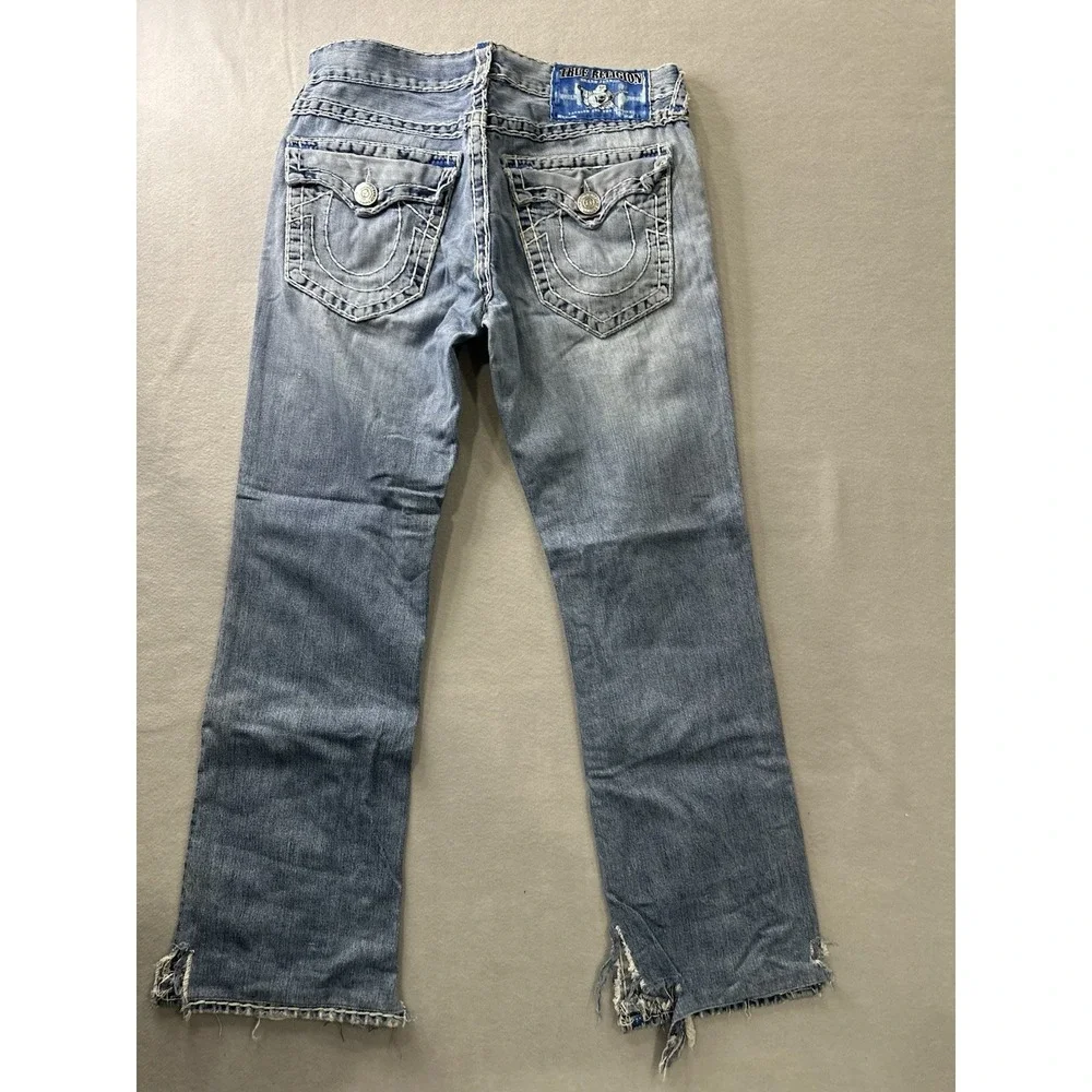 True Religion Ricky Super T White Stitch Jeans Medium Wash Men's 32X30 Rare